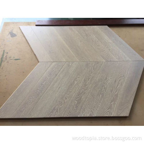 Engineered European White Oak Parquet Chevron Wood Flooring